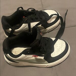 2 Pair boys shoes: Puma Classic Black and White Sneakers & Nike Velcro closure